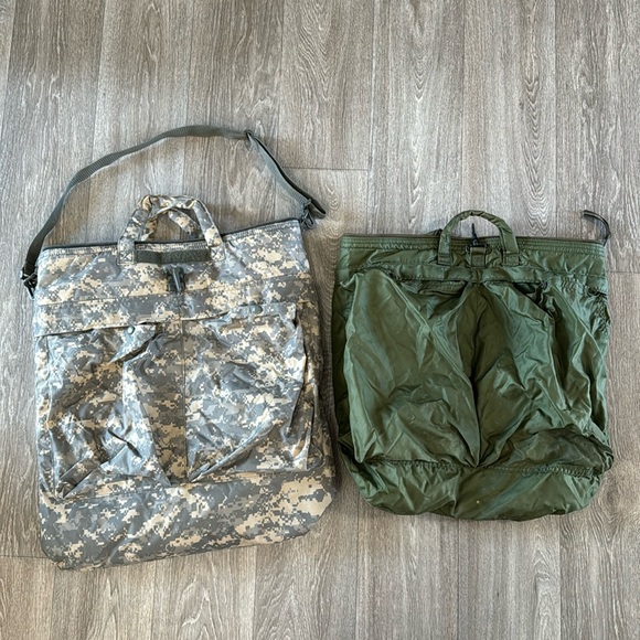 U.S. Army Other - U.S. military bags ACU Flying Circle Bag and green flyer’s helmet bag